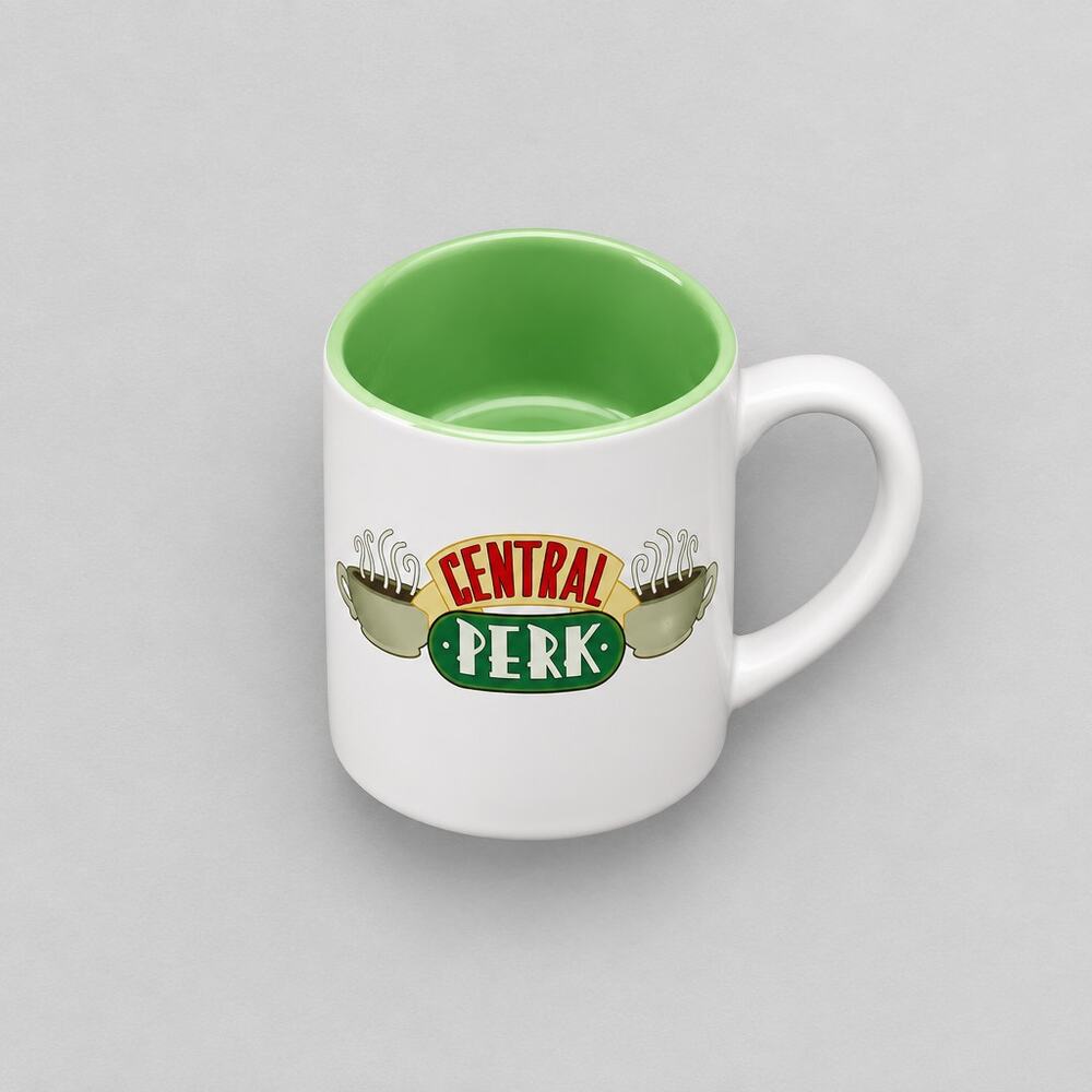 Friends Central Perk Coffee Mug 14 oz Ceramic White Green Silver Buffalo 2021